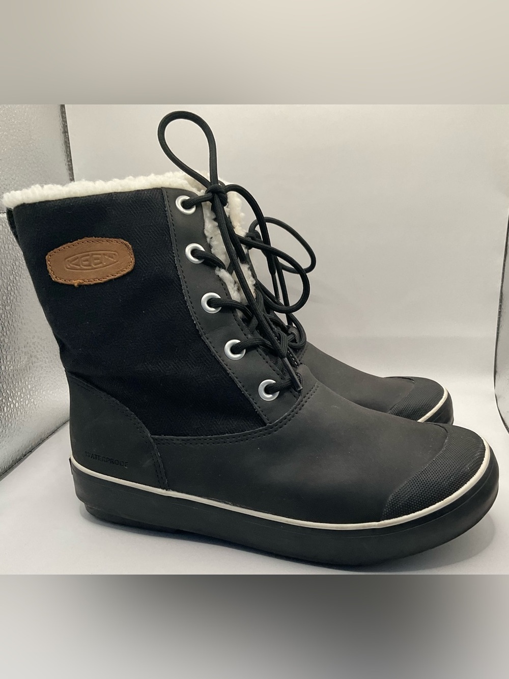 KEEN Black Elsa Women’s Waterproof Lace-Up Winter Boots